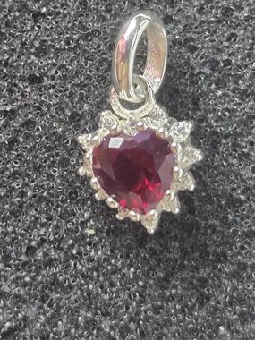 Thomas Sabo Silver Heart Pendant with Ruby-Red Center
